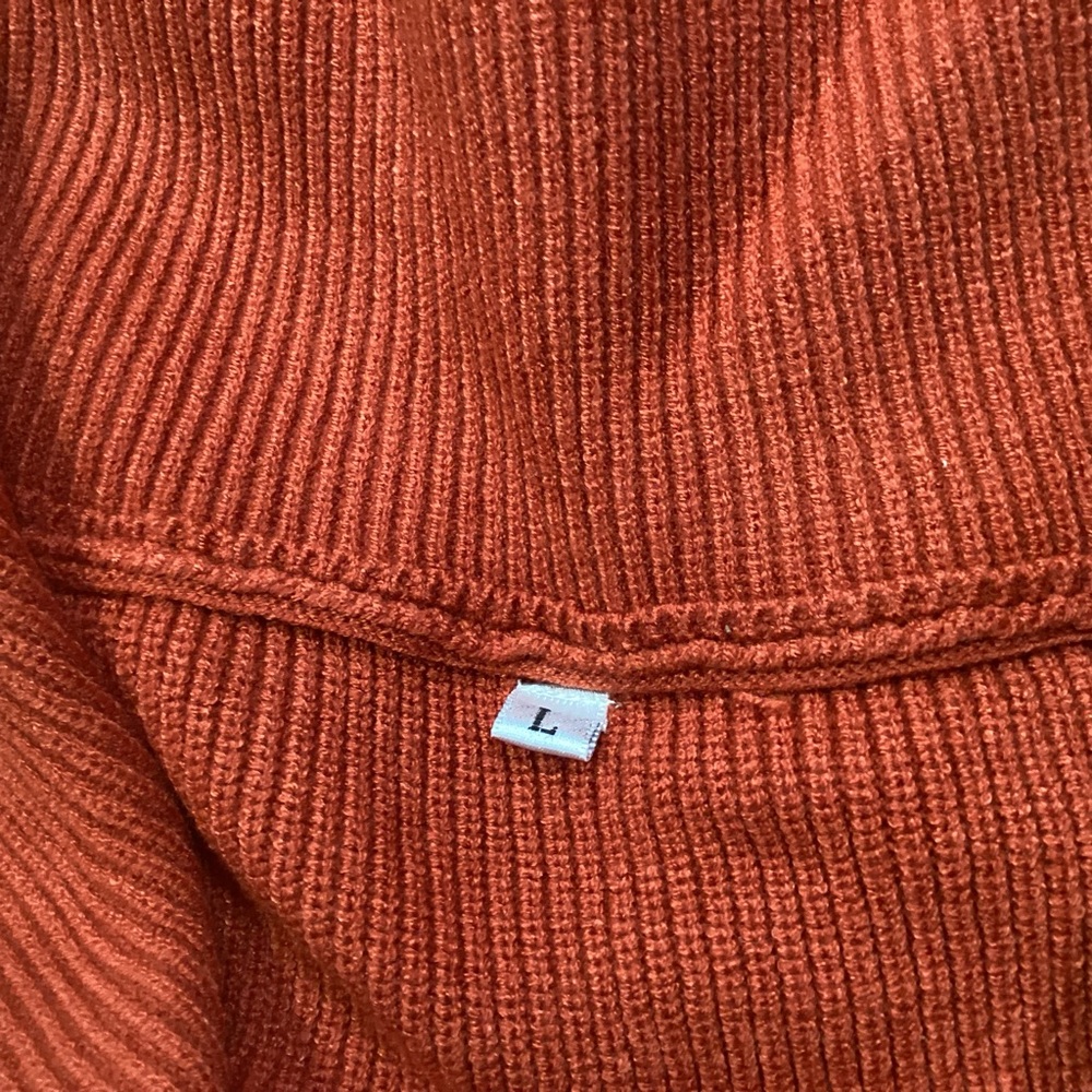ANRABESS Women's LARGE Rust Oversized Long Sleeve Quarter Zip Slouchy Sweater - Picture 6 of 6